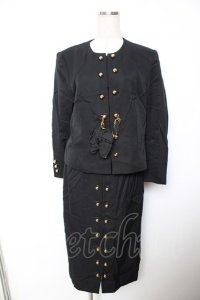 INGEBORG / ダブルボールボタンジャケット&スカートセットアップ  黒 Y-25-12-01-075-LO-SK-SZ-ZY