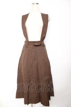 画像1: INGEBORG / ベルト付きジャンパースカート F ブラウン Y-25-12-01-076-LO-OP-SZ-ZY