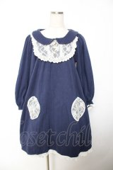 BABY, THE STARS SHINE BRIGHT / Happy Easter カットワンピース  紺 Y-25-12-01-080-BA-OP-SZ-ZY