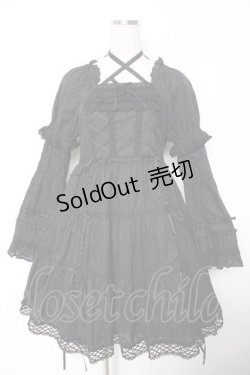 画像1: BABY, THE STARS SHINE BRIGHT / はわせドールワンピース&ヘッドドレスセット  黒×黒 Y-25-12-01-081-BA-OP-SZ-ZY