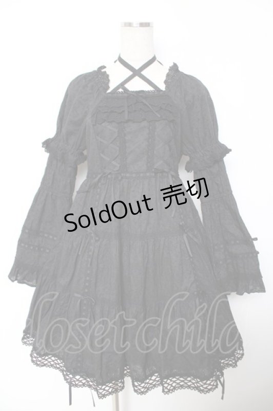 画像1: BABY, THE STARS SHINE BRIGHT / はわせドールワンピース&ヘッドドレスセット  黒×黒 Y-25-12-01-081-BA-OP-SZ-ZY (1)