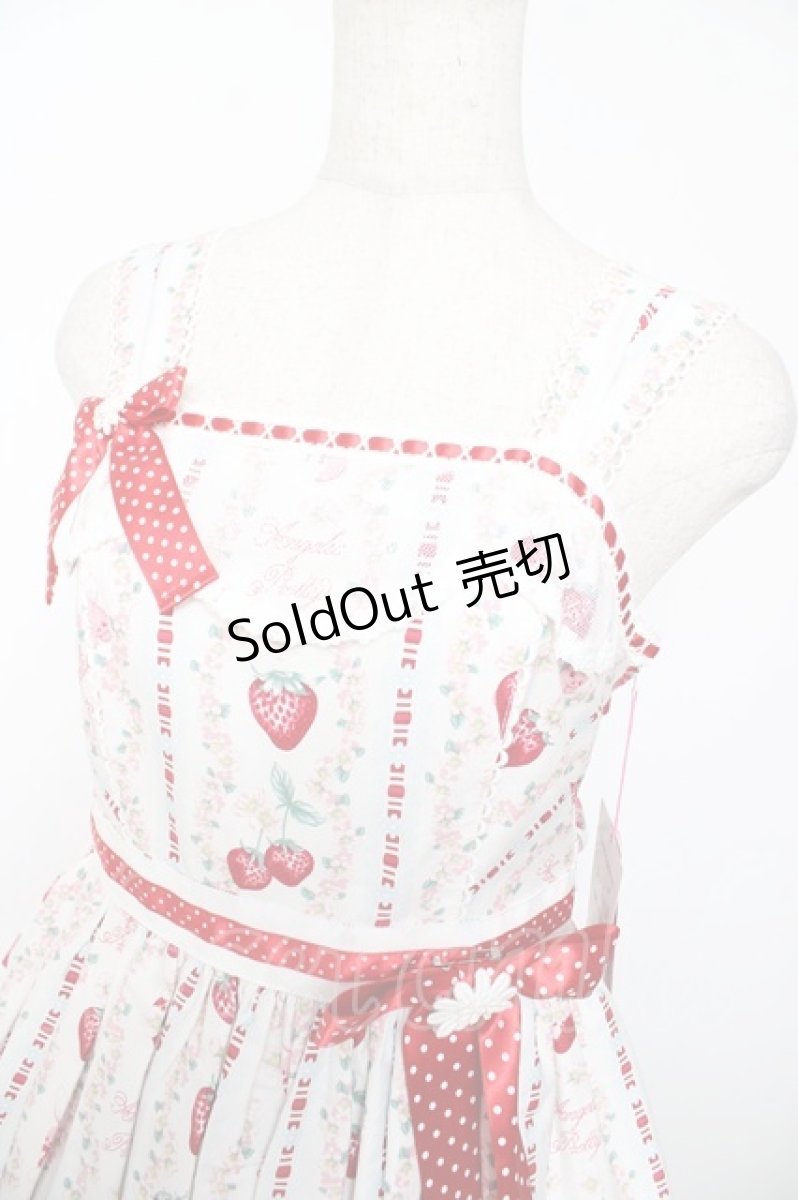 画像3: Angelic Pretty / Little Bunny Strawberryジャンパースカート  ホワイト Y-25-12-01-085-AP-OP-SZ-ZI (3)