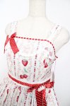 画像3: Angelic Pretty / Little Bunny Strawberryジャンパースカート  ホワイト Y-25-12-01-085-AP-OP-SZ-ZI (3)