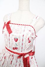 画像3: Angelic Pretty / Little Bunny Strawberryジャンパースカート  ホワイト Y-25-12-01-085-AP-OP-SZ-ZI (3)