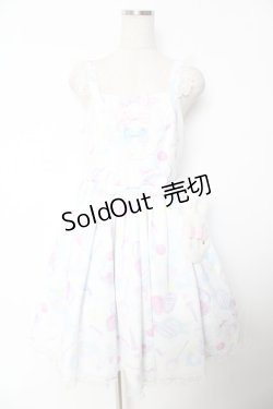 画像1: Angelic Pretty / Fluffy Puff Bunnyジャンパースカート  ホワイト Y-25-12-01-086-AP-OP-SZ-ZY