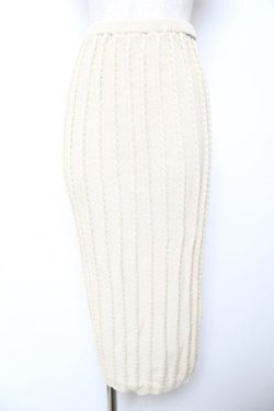 画像1: INGEBORG / ペンシル型ニットスカート  生成り Y-25-12-01-092-LO-SK-SZ-ZY