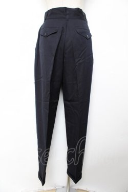 画像2: INGEBORG / タック入りテーパードパンツ  紺 Y-25-12-01-095-LO-PA-SZ-ZY