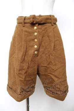 画像1: PINK HOUSE / ウールハイウエストハーフパンツ  ブラウン Y-25-12-01-099-LO-PA-SZ-ZY