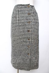 INGEBORG / 千鳥柄ウールスカート  黒 Y-25-12-01-101-LO-SK-SZ-ZY