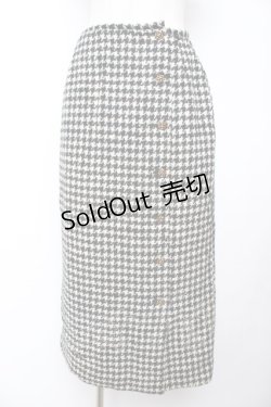 画像1: INGEBORG / 千鳥柄ウールスカート  黒 Y-25-12-01-101-LO-SK-SZ-ZY