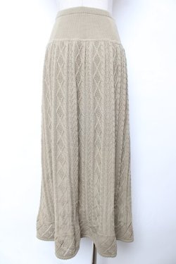 画像2: PINK HOUSE / 編みニットスカート  カーキ Y-25-12-01-102-LO-SK-SZ-ZY