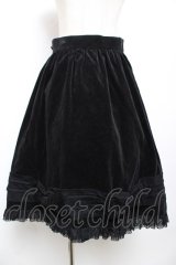 metamorphose / 別珍リボンミディアムスカート  黒 Y-25-12-01-107-ME-SK-SZ-ZY