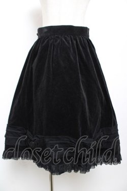 画像1: metamorphose / 別珍リボンミディアムスカート  黒 Y-25-12-01-107-ME-SK-SZ-ZY