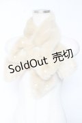 BABY, THE STARS SHINE BRIGHT / リボンとパールのファーマフラー  キャメル Y-25-12-01-017-BA-ZA-SZ-ZY