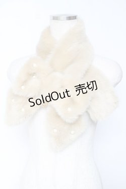 画像1: BABY, THE STARS SHINE BRIGHT / リボンとパールのファーマフラー  キャメル Y-25-12-01-017-BA-ZA-SZ-ZY