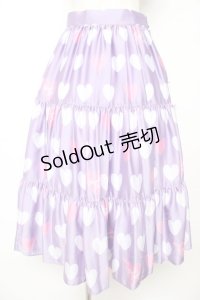 Angelic Pretty / 【渋谷限定】Dolly Heartティアードスカート  ラベンダー Y-25-12-01-111-AP-SK-SZ-ZY