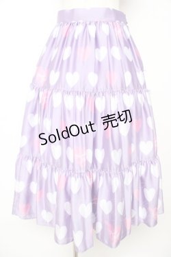 画像1: Angelic Pretty / 【渋谷限定】Dolly Heartティアードスカート  ラベンダー Y-25-12-01-111-AP-SK-SZ-ZY
