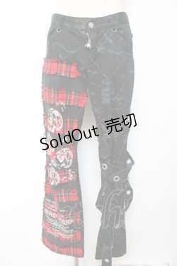 画像1: MAD / ベルトデザイン切替パンツ S 黒 Y-25-12-01-114-PU-PA-SZ-ZY