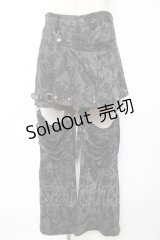 SEX POT ReVeNGe / フラップ付きレッグカバーパンツ M 黒×グレー Y-25-12-01-116-SP-PA-SZ-ZY