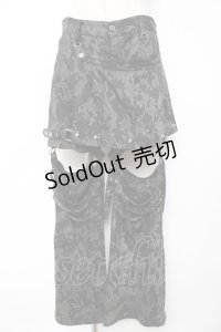 SEX POT ReVeNGe / フラップ付きレッグカバーパンツ M 黒×グレー Y-25-12-01-116-SP-PA-SZ-ZY