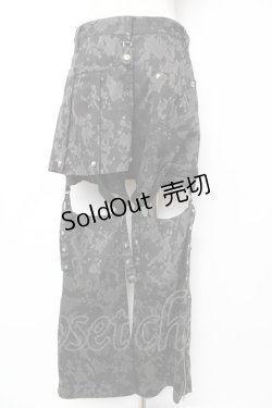 画像2: SEX POT ReVeNGe / フラップ付きレッグカバーパンツ M 黒×グレー Y-25-12-01-116-SP-PA-SZ-ZY