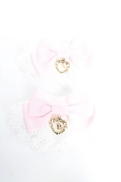 画像1: BABY, THE STARS SHINE BRIGHT / うさくみゃちゃんレースのお袖とめ  オフ白×ピンク Y-25-12-01-002-BA-ZA-SZ-ZY