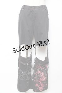 PUTUMAYO / ボンテージデタッチパンツ  黒×赤 Y-25-12-01-118-PT-PA-SZ-ZY