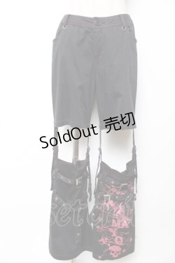 画像1: PUTUMAYO / ボンテージデタッチパンツ  黒×赤 Y-25-12-01-118-PT-PA-SZ-ZY