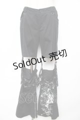 PUTUMAYO / ボンテージパンツ  黒×シルバー Y-25-12-01-119-PT-PA-SZ-ZY