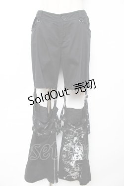 画像1: PUTUMAYO / ボンテージパンツ  黒×シルバー Y-25-12-01-119-PT-PA-SZ-ZY