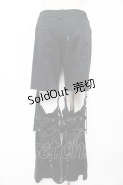 画像2: PUTUMAYO / ボンテージパンツ  黒×シルバー Y-25-12-01-119-PT-PA-SZ-ZY