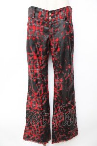 ALGONQUINS / プリント入りターランチェックパンツ 1 赤 Y-25-12-01-120-AL-PA-SZ-ZS