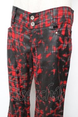 画像3: ALGONQUINS / プリント入りターランチェックパンツ 1 赤 Y-25-12-01-120-AL-PA-SZ-ZY