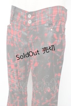 画像3: ALGONQUINS / プリント入りターランチェックパンツ 1 赤 Y-25-12-01-120-AL-PA-SZ-ZS