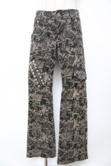 ALGONQUINS / 総柄デニムパンツ 1 ベージュ Y-25-12-01-122-AL-PA-SZ-ZS