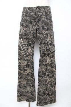 画像1: ALGONQUINS / 総柄デニムパンツ 1 ベージュ Y-25-12-01-122-AL-PA-SZ-ZY