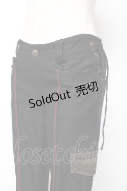 画像4: Ozz Croce / サイド編み上げ刺繍入りフレアパンツ  黒 Y-25-12-01-123-OO-PA-SZ-ZY