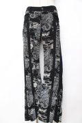 Ozz Croce / 総柄龍ptフレアスキニーパンツ  黒×白 Y-25-12-01-124-OO-PA-SZ-ZY