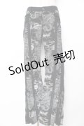 Ozz Croce / 総柄龍ptフレアスキニーパンツ  黒×白 Y-25-12-01-124-OO-PA-SZ-ZS