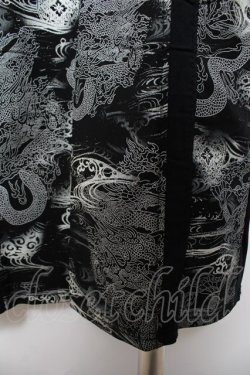 画像3: Ozz Croce / 総柄龍ptフレアスキニーパンツ  黒×白 Y-25-12-01-124-OO-PA-SZ-ZY