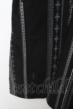 画像3: Ozz Croce / ストライプスカルptフレアパンツ  黒×グレー Y-25-12-01-125-OO-PA-SZ-ZY