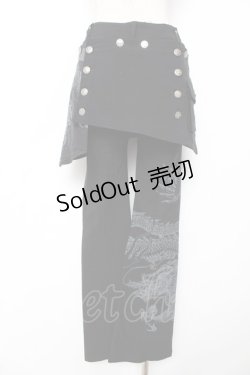 画像2: Ozz On / 龍ptスカート付きフレアパンツ  黒 Y-25-12-01-127-OO-PA-SZ-ZY