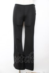 Ozz On / 裾フロッキーフレアレギパン M 黒 Y-25-12-01-128-OO-PA-SZ-ZY