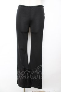 Ozz On / 裾フロッキーフレアレギパン M 黒 Y-25-12-01-128-OO-PA-SZ-ZY