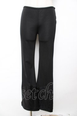 画像1: Ozz On / 裾フロッキーフレアレギパン M 黒 Y-25-12-01-128-OO-PA-SZ-ZY