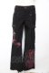 画像1: Ozz On / 英字ptフレアパンツ  黒 Y-25-12-01-130-OO-PA-SZ-ZY (1)
