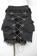 PUTUMAYO / チェーン付きフリルスカート  黒 Y-25-12-01-131-PT-SK-SZ-ZY