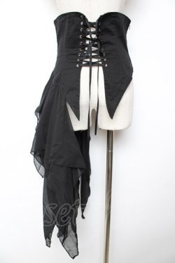 画像2: BPN / 燕尾デザインアシメソフトコルセット M 黒 Y-25-12-01-132-GO-SK-SZ-ZY