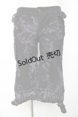 画像1: Ozz On / 龍プリントハーフパンツ  黒×紫 Y-25-12-01-133-OO-PA-SZ-ZY