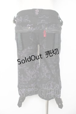 画像2: Ozz On / 龍プリントハーフパンツ  黒×紫 Y-25-12-01-133-OO-PA-SZ-ZY